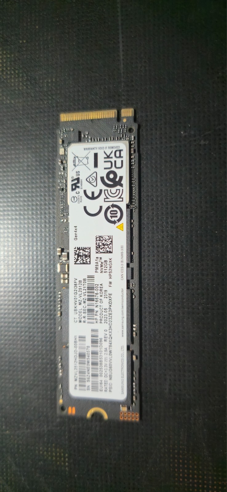 Samsung MZ-VL2512B 512GB NVME SSD DRIVE
