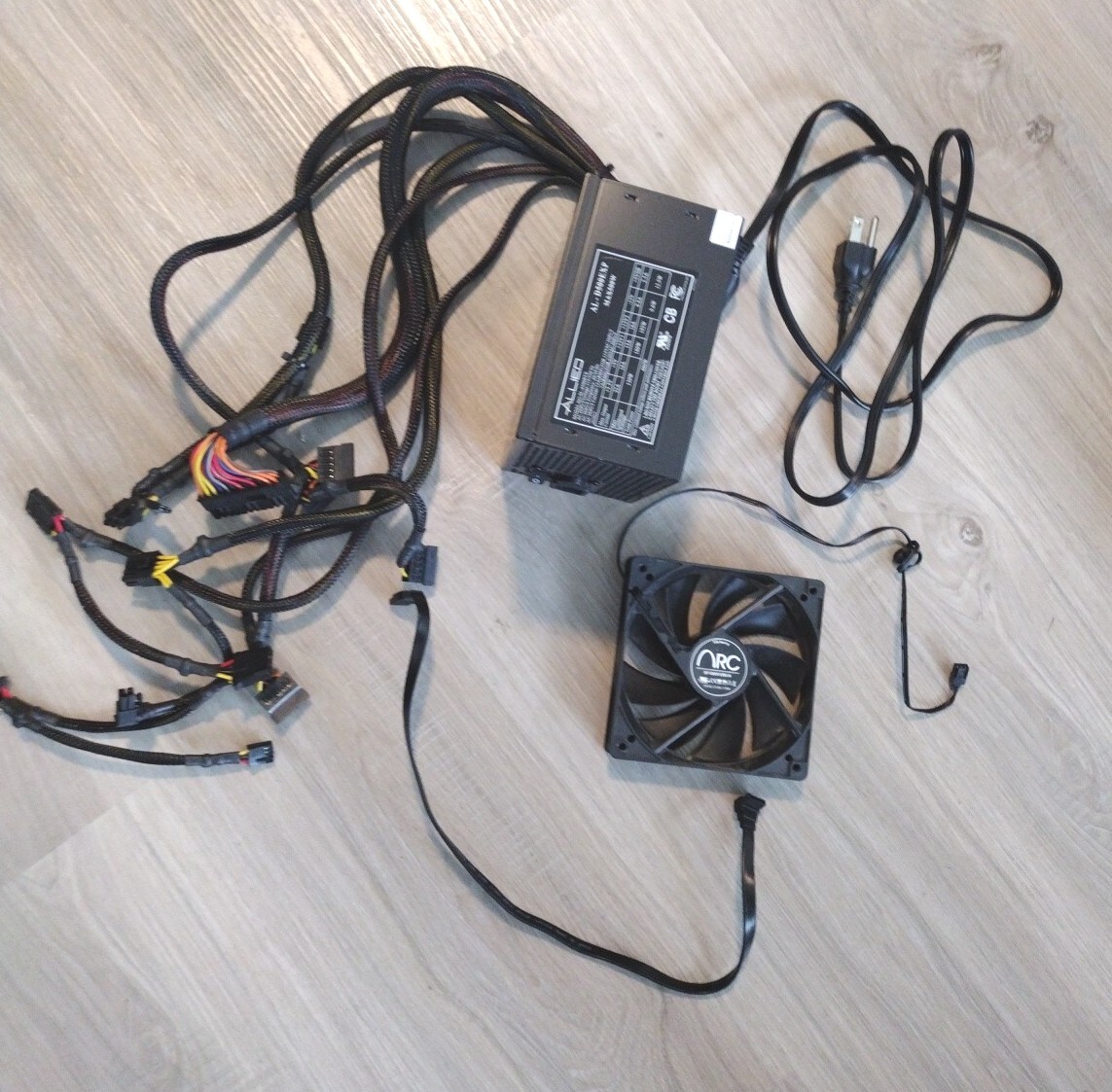 Allied M# Sl-8500BTX AL D500EXP Power Supply W/ Fan Cords Computer Parts