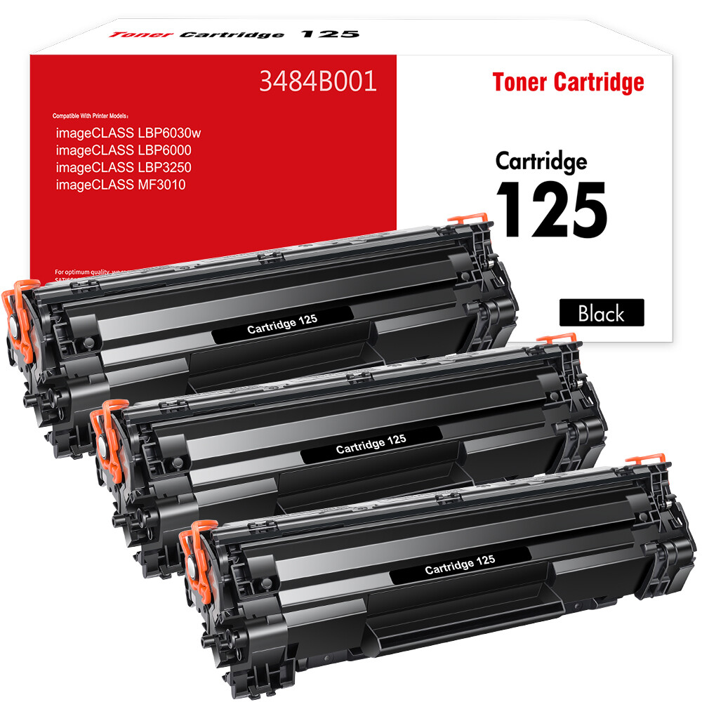 3pk 125 Toner Cartridge for Canon ImageClass LBP6000 LBP6030w MF3010 Printer