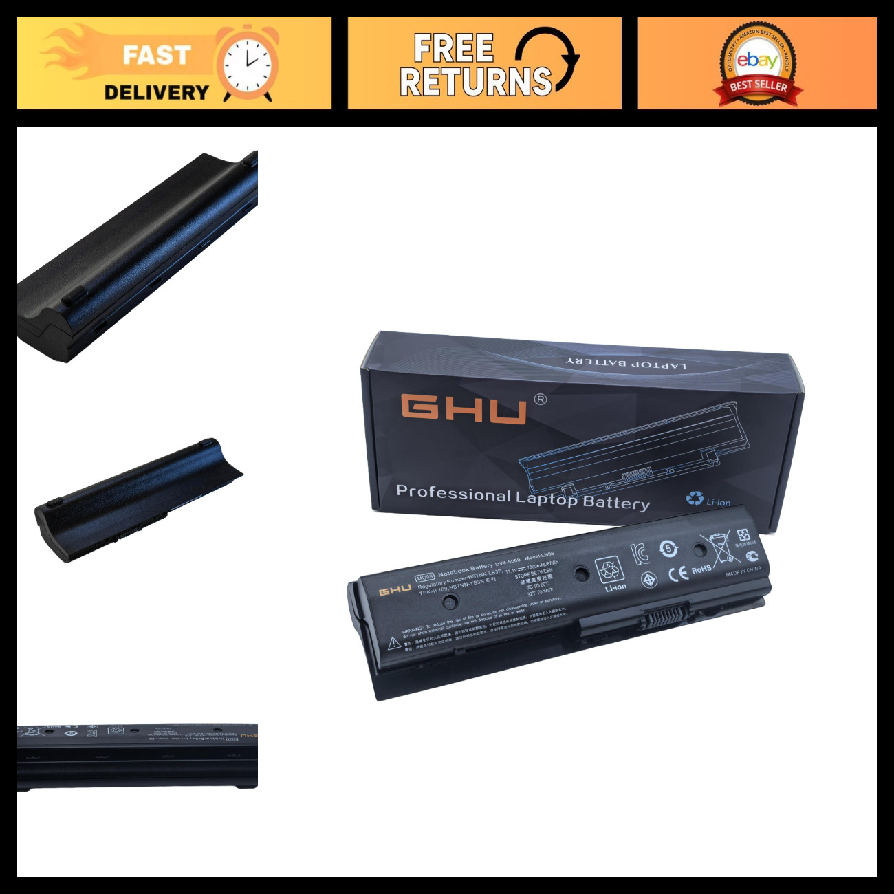9-Cell 87Wh Laptop Battery Replacement for HP Envy Pavilion DV4 DV6 DV7 Series