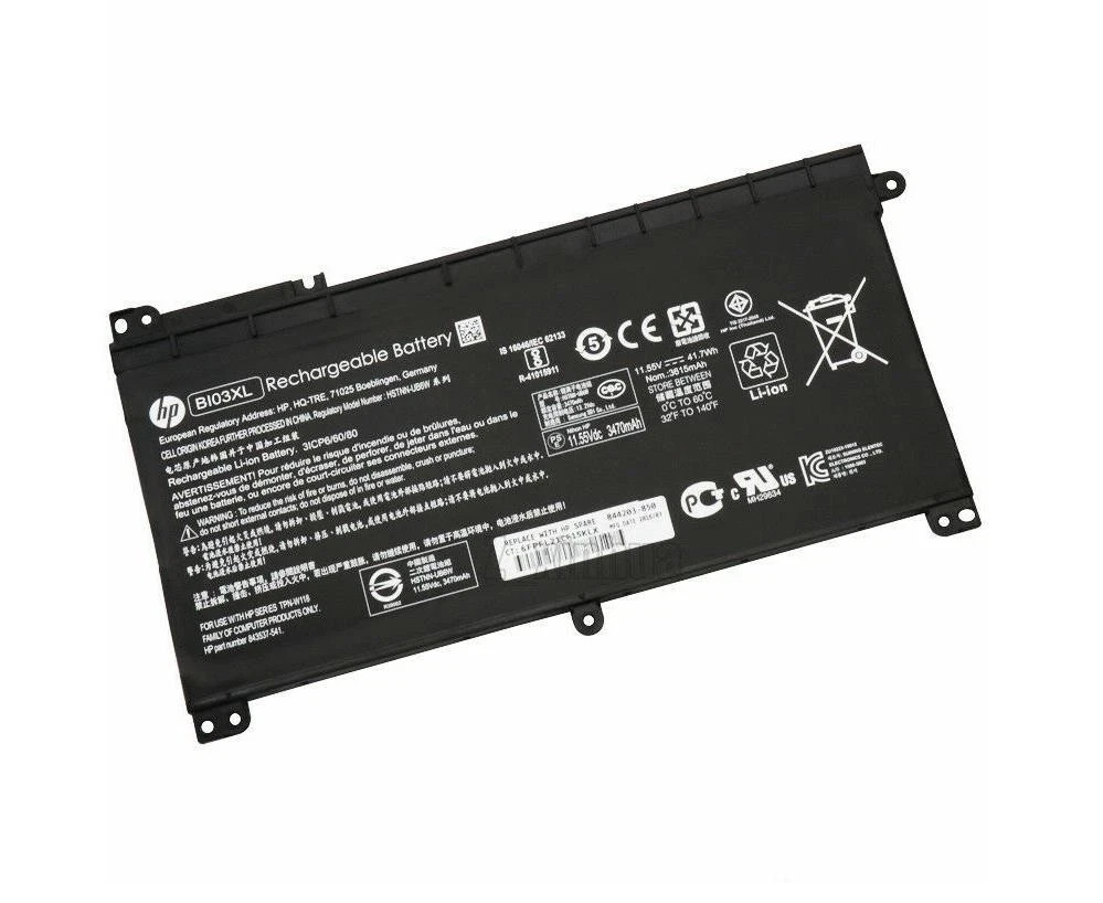 Genuine OEM HP Pavilion X360 13-U 11.55V 41.7 Wh Battery BI03XL 844203-855