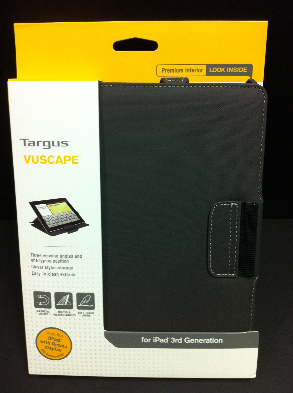Targus iPad 4 iPad 3 2 Vuscape Folio Flip Book Case w Stand Cover Charcoal Gray