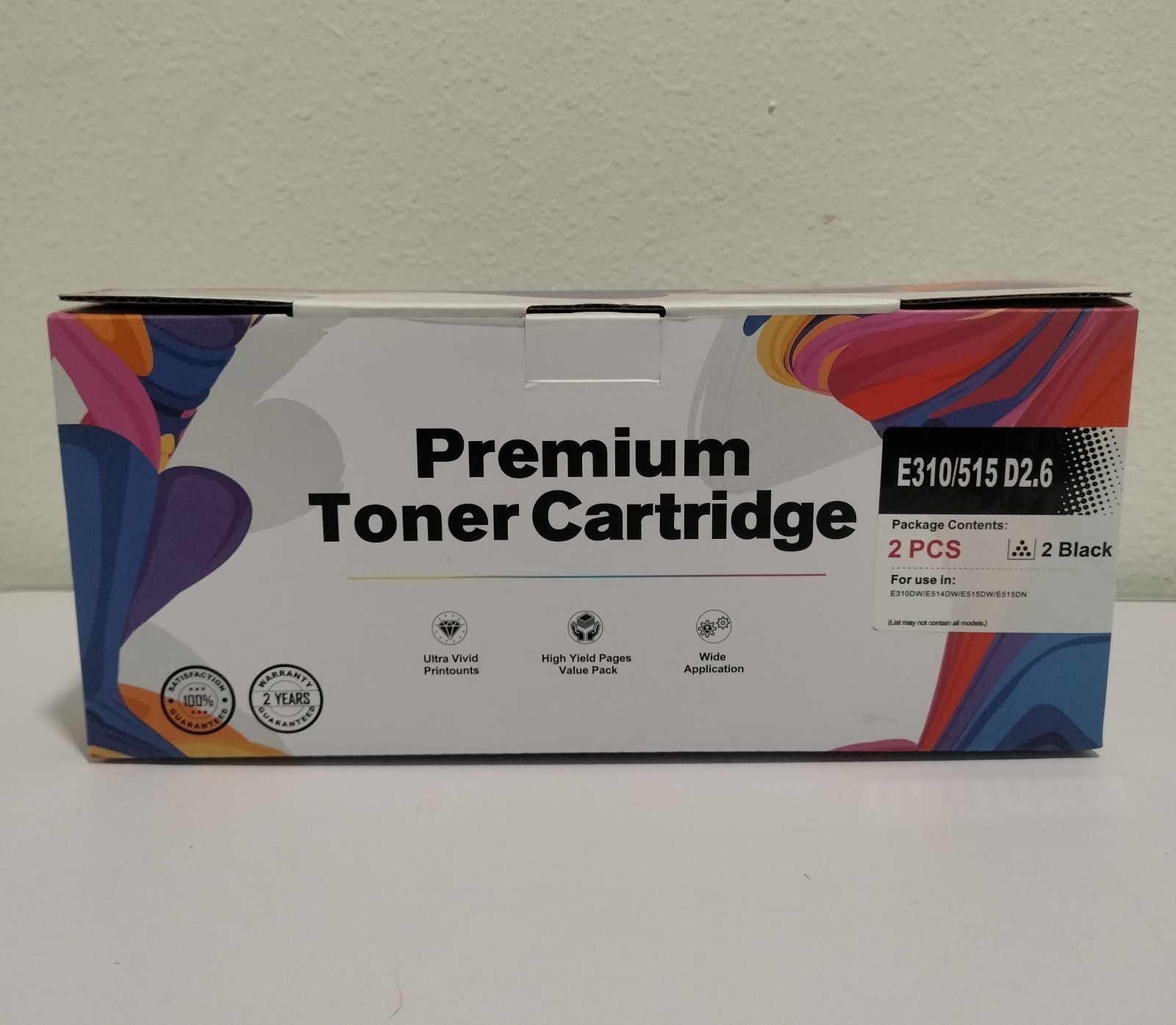 Premium Toner Cartridge 2 PCS Black Replacement For E310/515 D2.6 