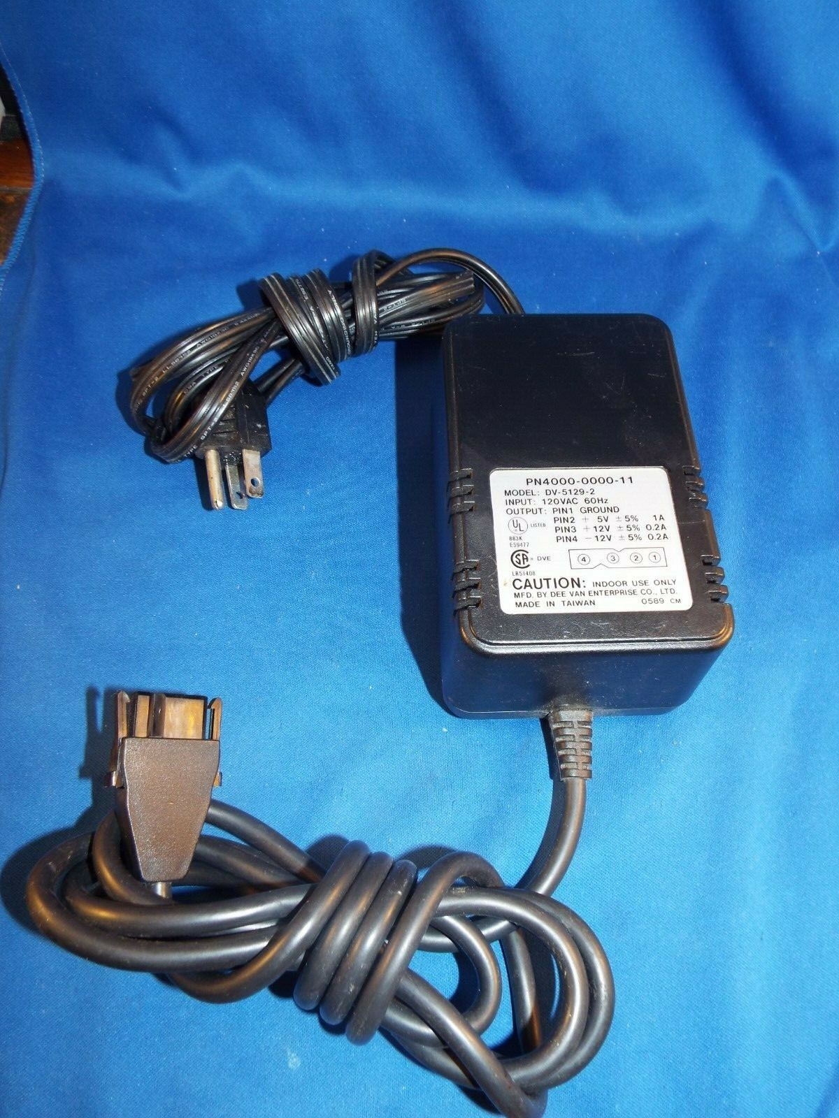 4 Pin DV-5129-2 AC ADAPTER 120VAC Power Cord