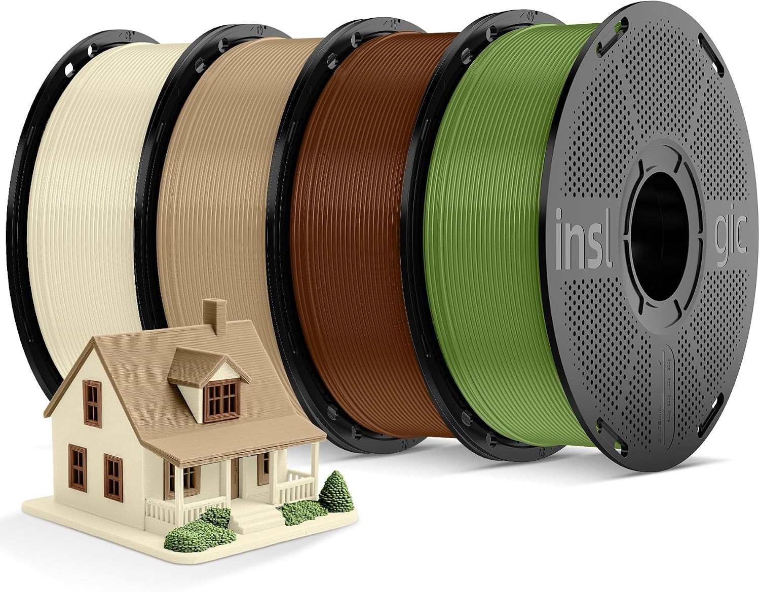 Pre-Dried 4Kg PLA Pro 3D Printer Filament, Tough, 4 Colors, Bundle