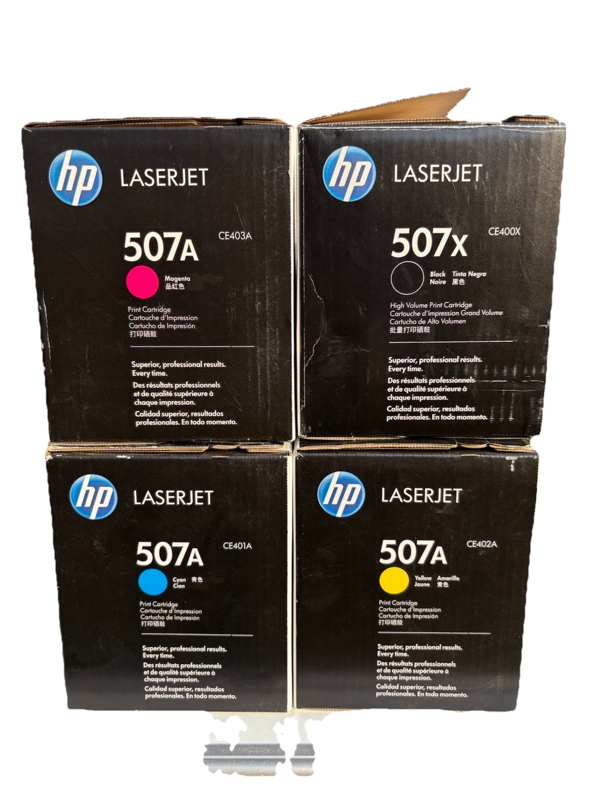 Lot of 4 HP 507 Toner Set CE400A CE401A CE402A CE403A- Please Read Description