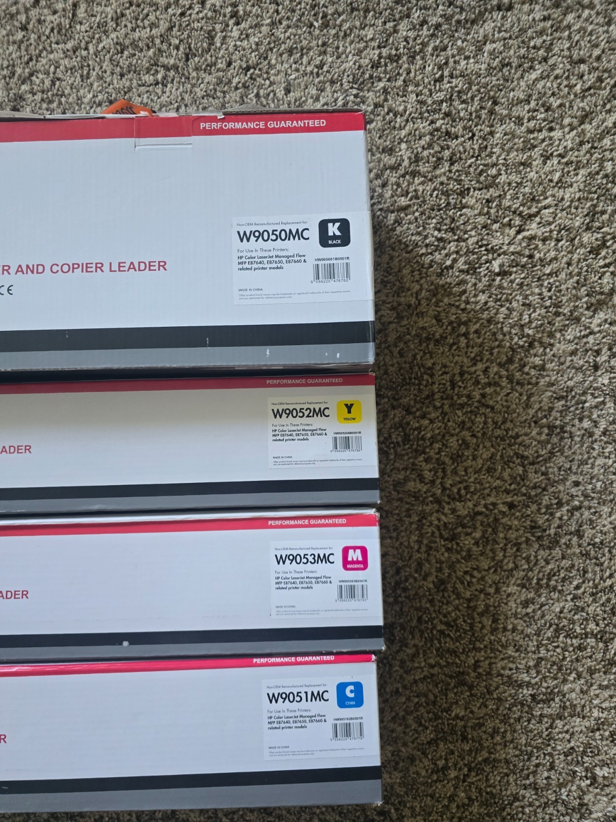 HP W9050MC, W9051MC, W9052MC, W9053MC Toner Cartridge LaserJet Managed E87660z