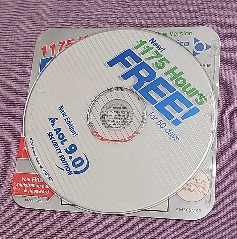 AOL 9.0 Security Edition 1175 HOURS Free for 50 Days  5X Faster SEALED 2004