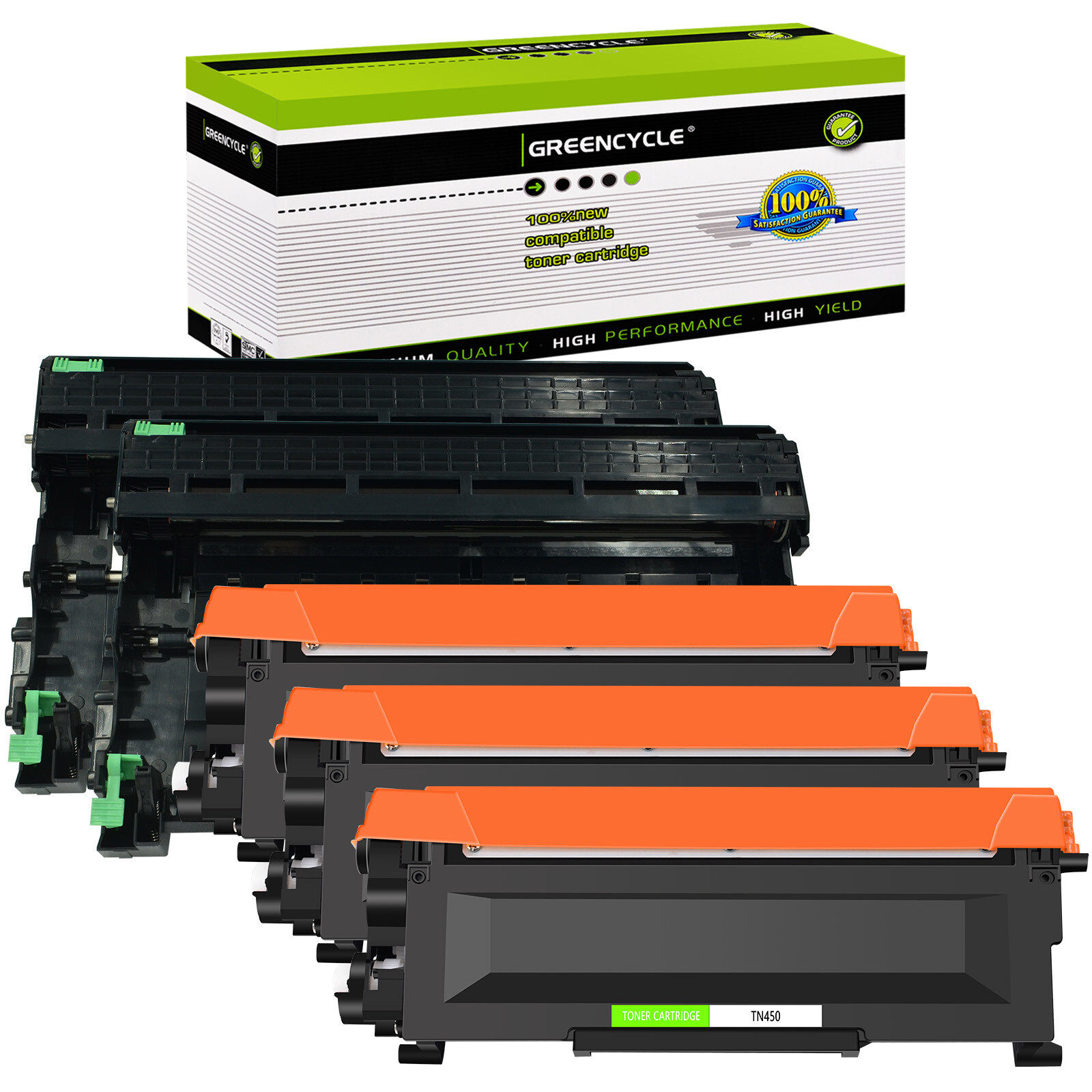 3PK Toner TN450+2PK DR420 Drum Set fits for Brother DCP-7070DW MFC-7470 Printer