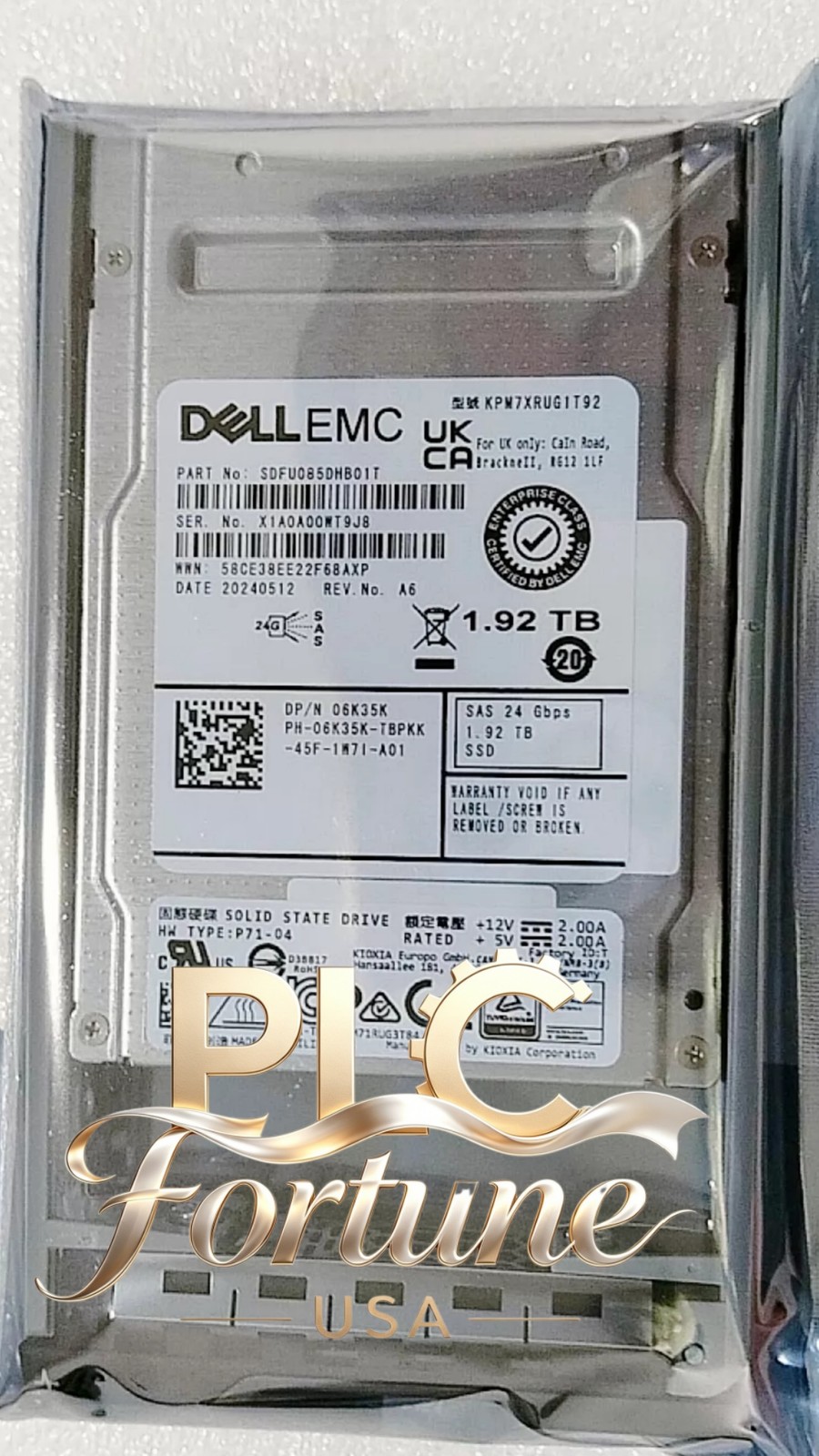 NEW Dell 06K35K 6K35K KPM7XRUG1T92 1.92TB SAS RI TLC 2.5'' SSD W/Caddy G14 KIT