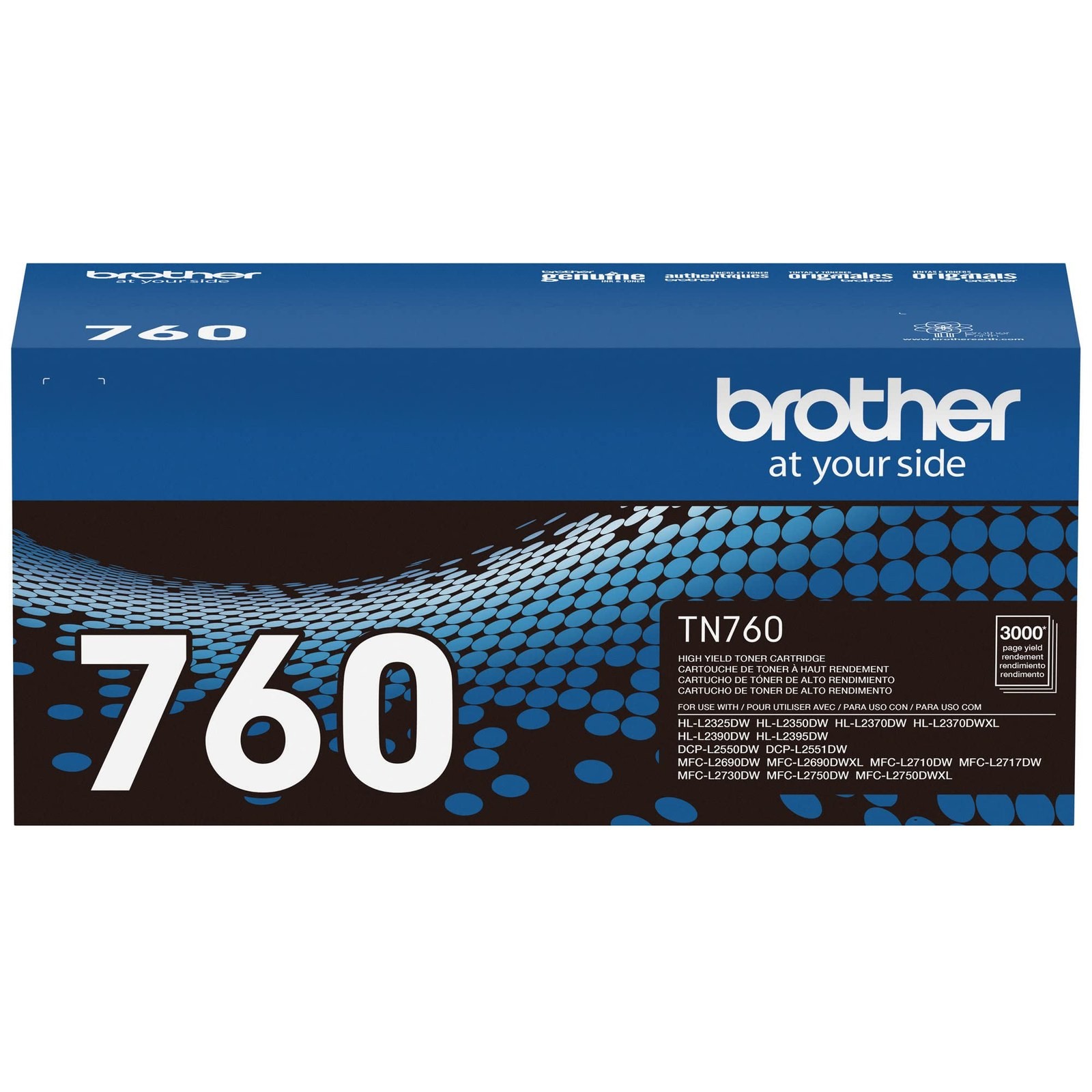 Brother TN760 High Yield Black Toner Cartridge 3000 Pages Pack of 1