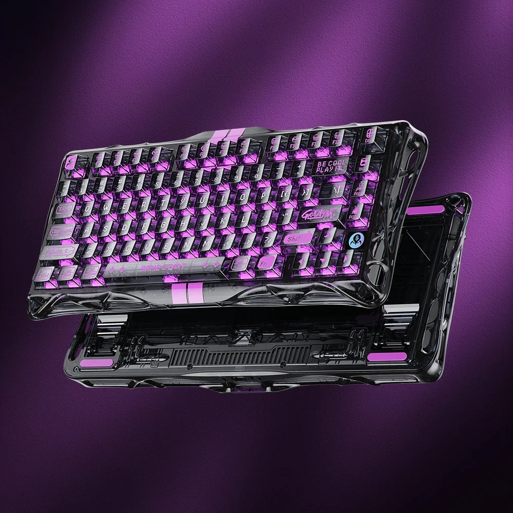 Gravastar V75lite Magnetic-Switch Gaming Keyboard-Low Latency Transparent Purple