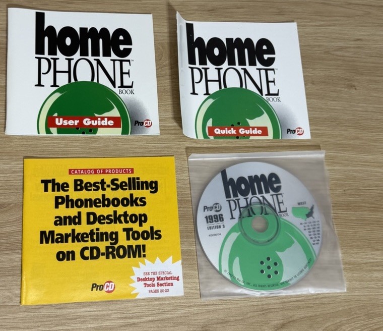 2 Pro CDs Home Phone PHONEBOOK Vintage Software 1996 Edition 3 West & East