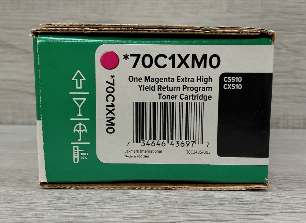Genuine Sealed Lexmark 70C1XM0 Magenta Toner Cartridge 701XM CS510