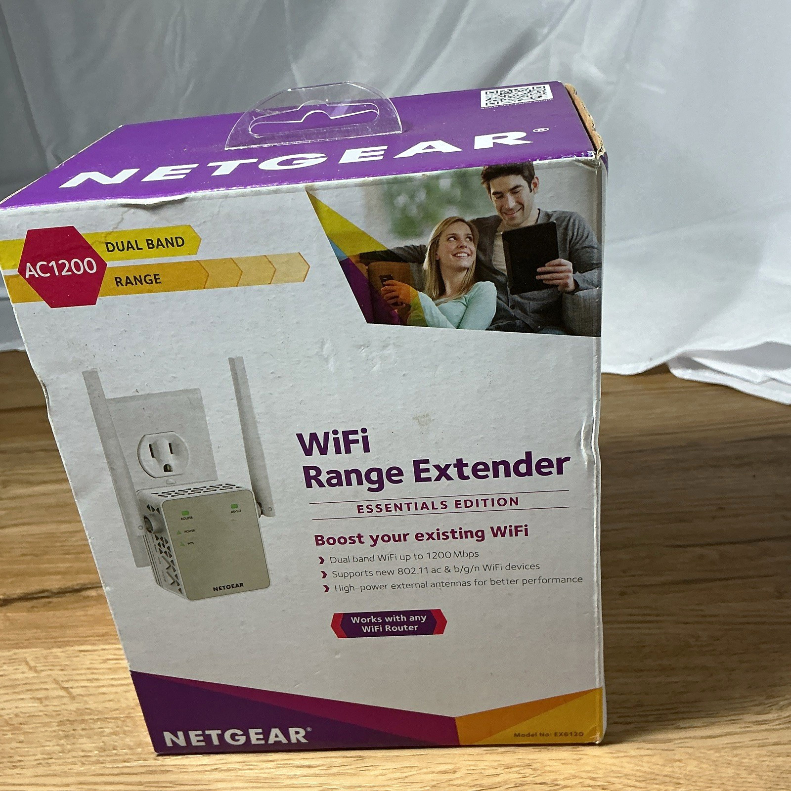 NETGEAR EX6120 AC1200 Dual-Band WiFi Range Extender FastLane WPS Ethernet