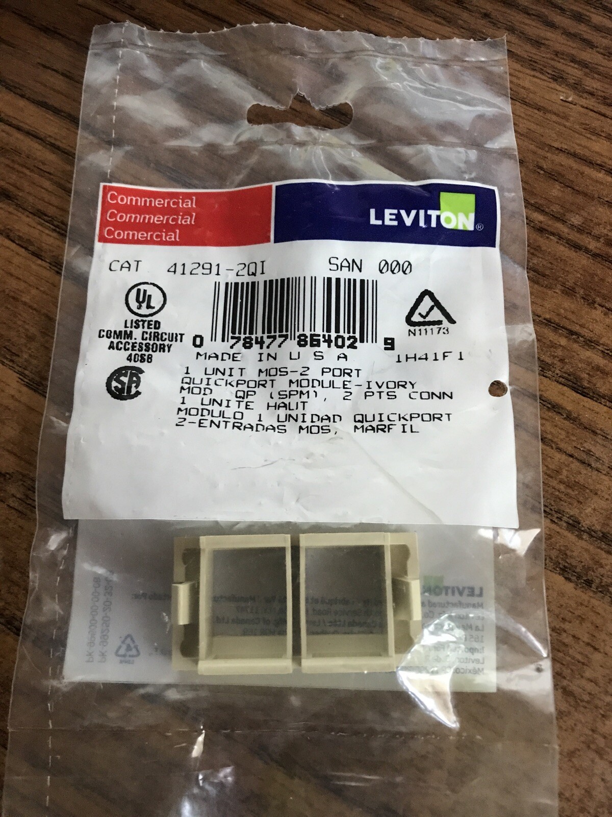 Leviton - 41291-2QI -  2 Port Quickport Module - Ivory  
