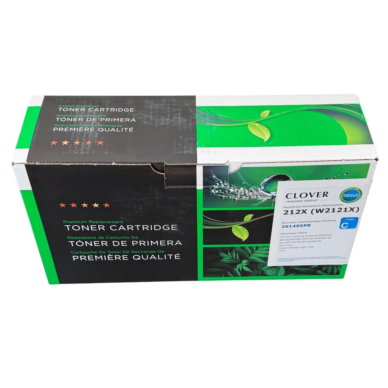 Clover 212X W2121X Cyan High Yield Toner HP M554 M555 M578 201495PR New