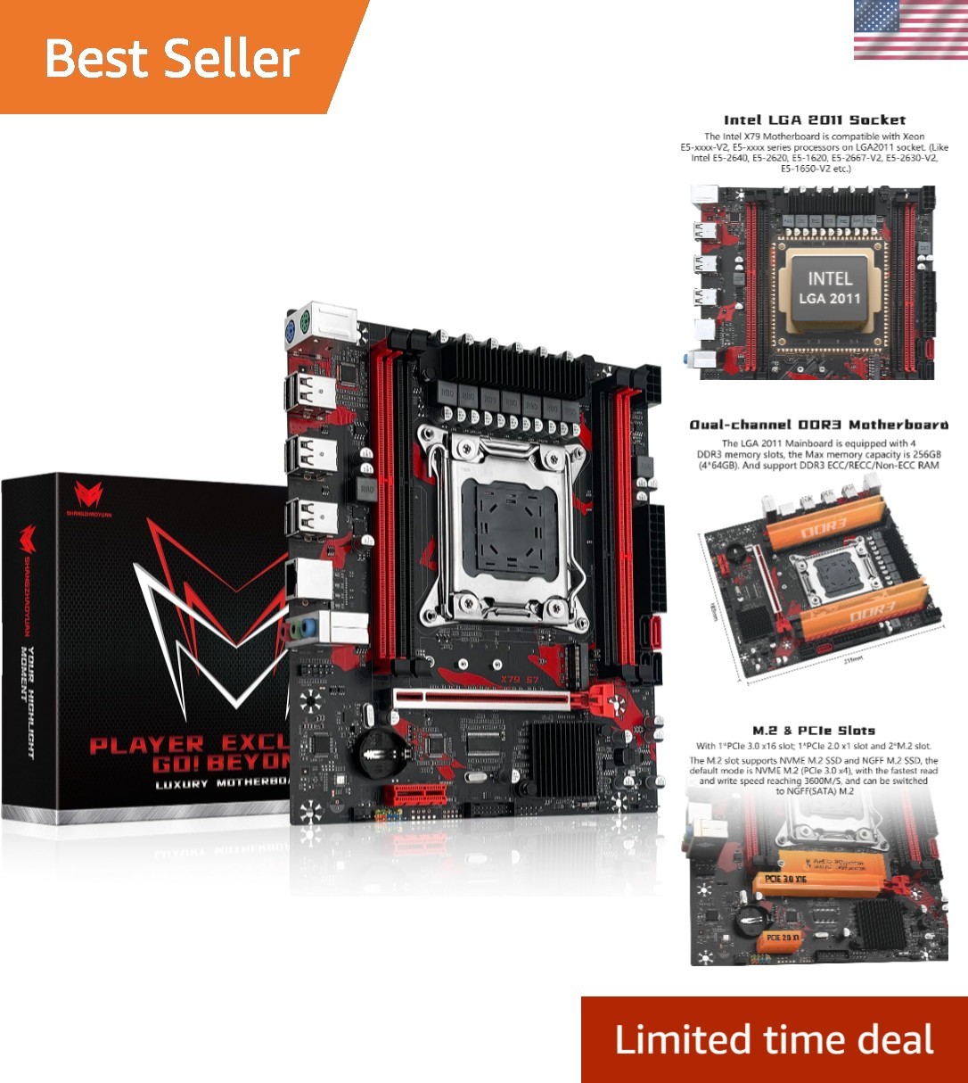 Ultimate X79 S7 LGA 2011 Motherboard for Intel Processing Power & Stability