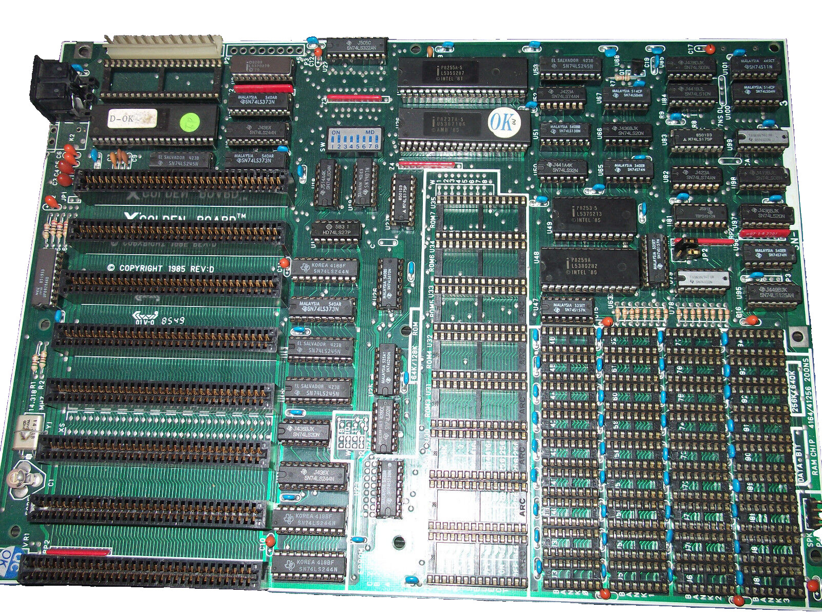 MOTHERBOARD GOLDEN 1985 LARGE VINTAGE IBM COMPATIBLE LAST ONE QTY-1