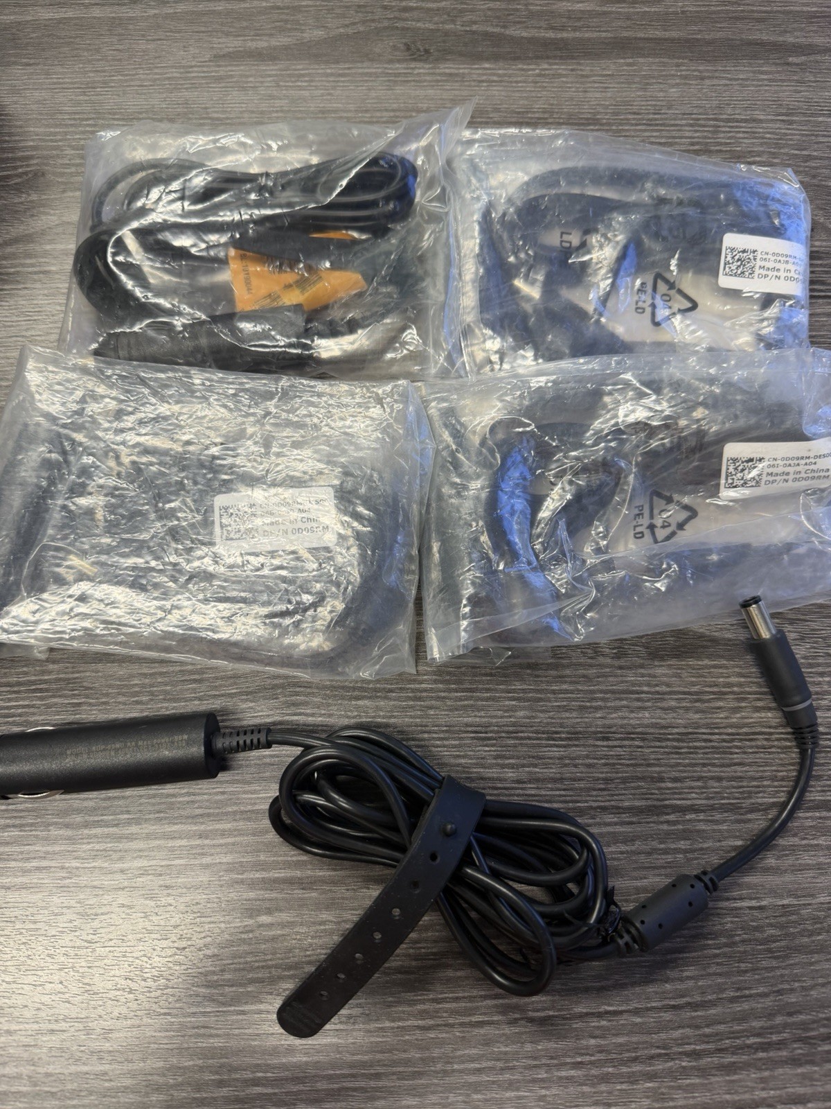 LOT OF 5 NEW DELL AUTO-AIR TRAVEL 90W 7.4MM Laptop Power Adapter 0D09RM