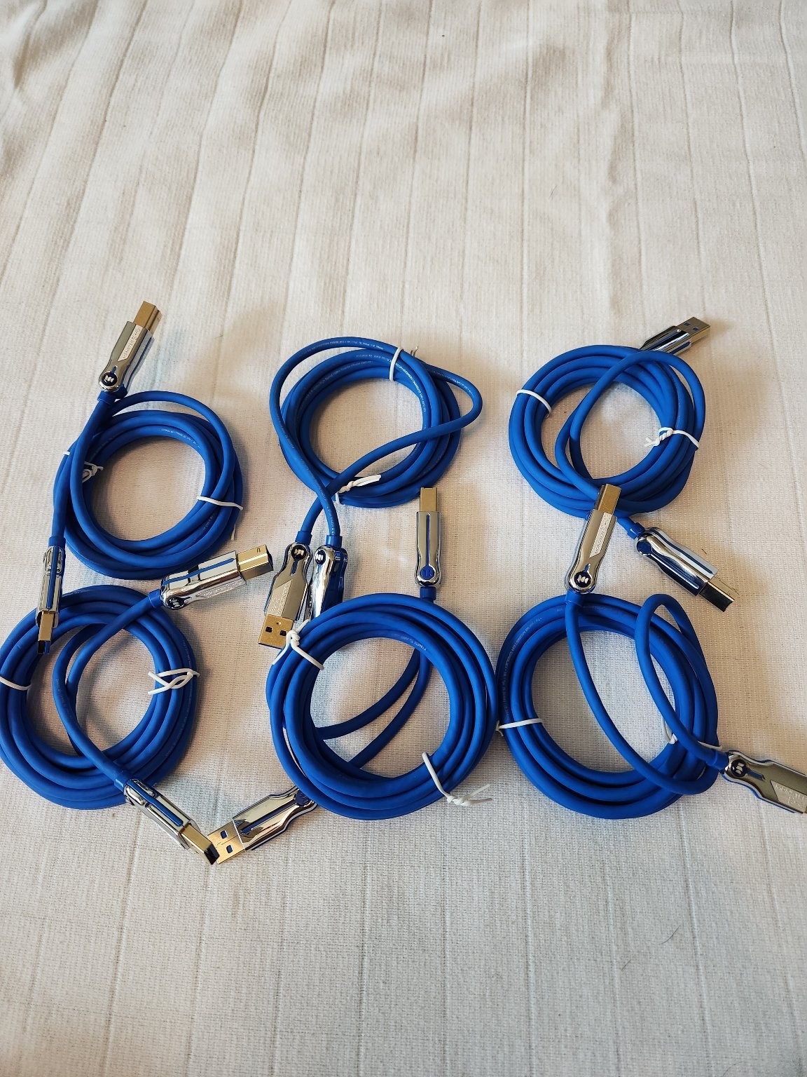 Monster USB 3.0 A Male to B Male Cable Blue Lot of 6