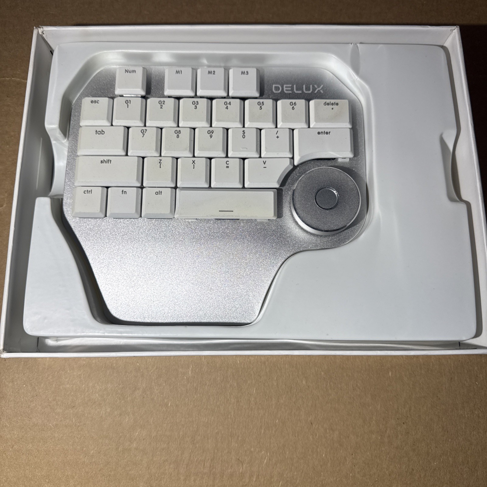 Delux T11 Digital Mechanical Designer Keyboard/Keypad Backlit Smart Knob Silver 
