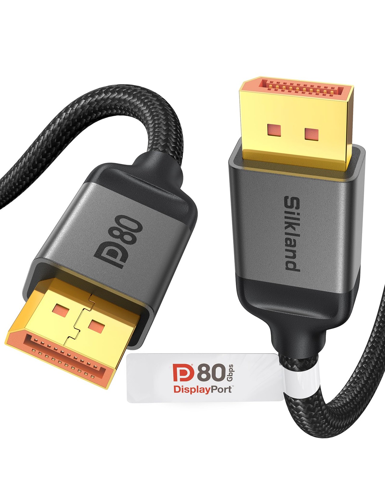 Silkland 80Gbps DisplayPort Cable 2.1 [VESA Certified] 6.6FT/2M DP80 HDR