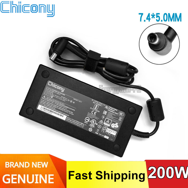 Genuine Chicony A11-200P1A 19V 10.5A 200W 7.4×5.0mm Adapter Power Supply Charger