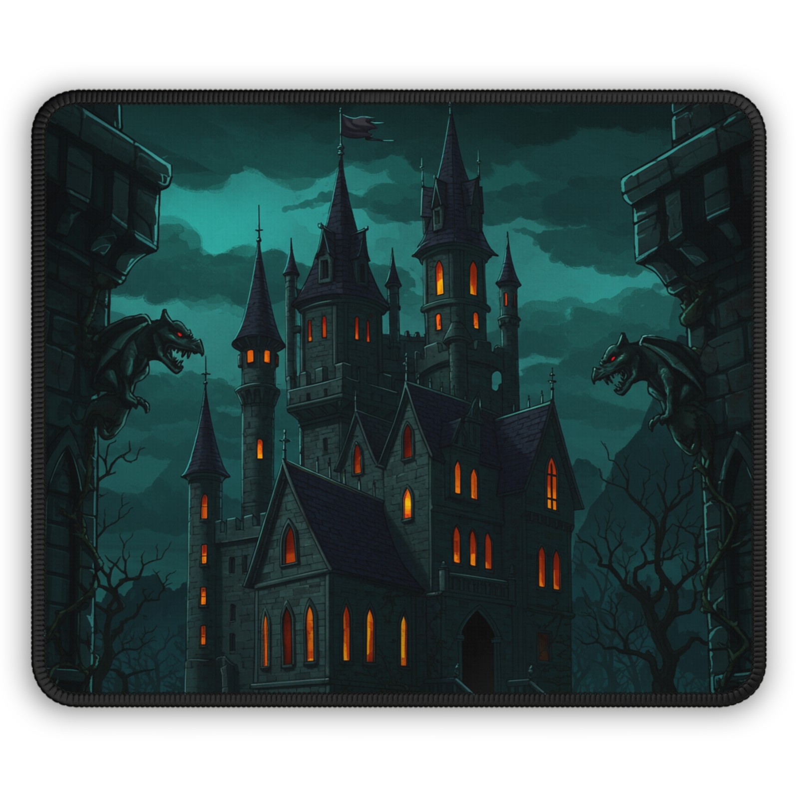 Haunted Castle Gaming Mouse Pad | Spooky Gothic Manor