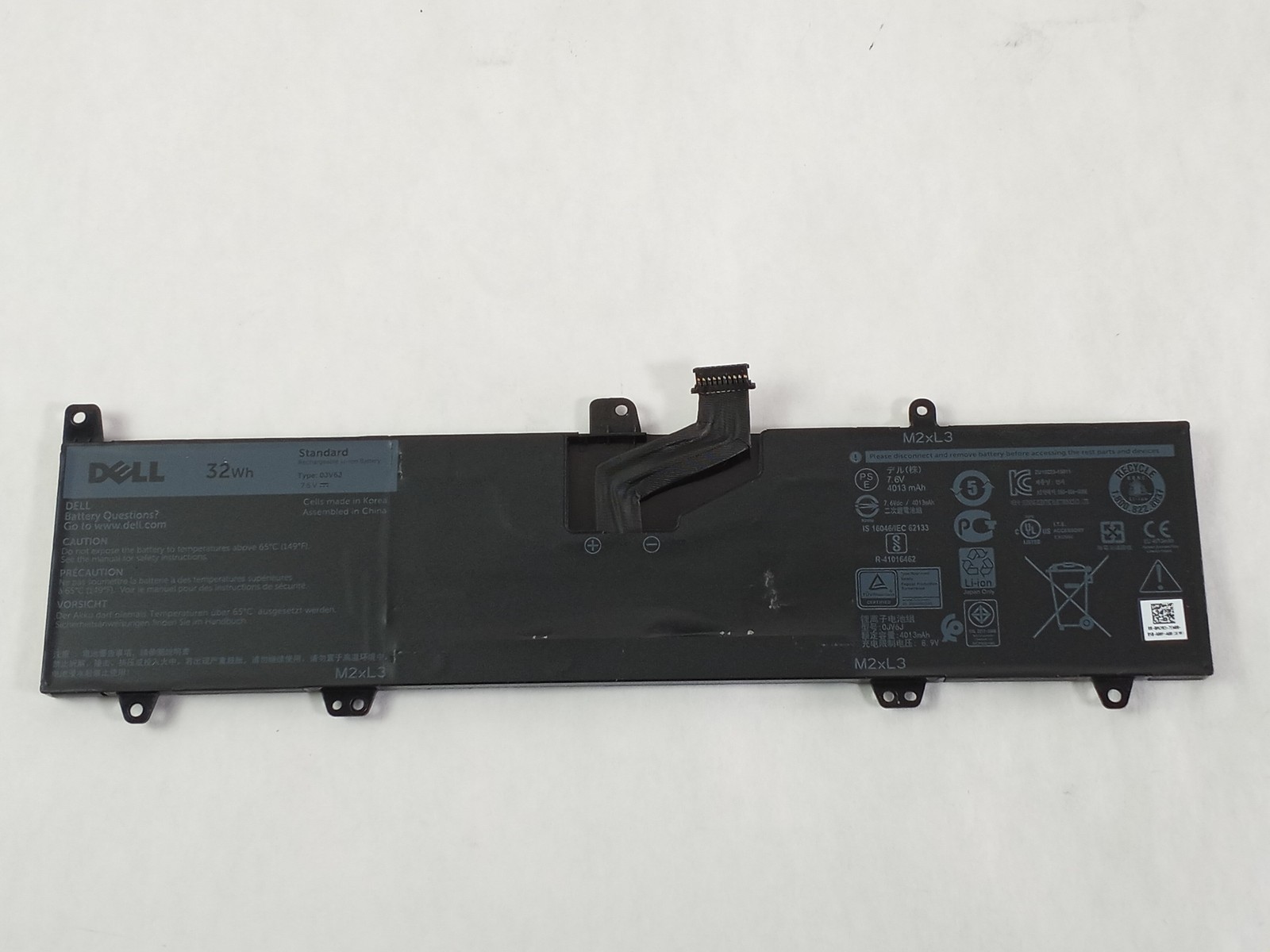 Dell Inspiron 11 3168 4013mAh 32WHr 7.6V 2 Cell Laptop Battery 0JV6J