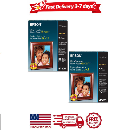 2 pack Ultra Premium Photo Paper Glossy, 8.5" x 11", 50 sheets