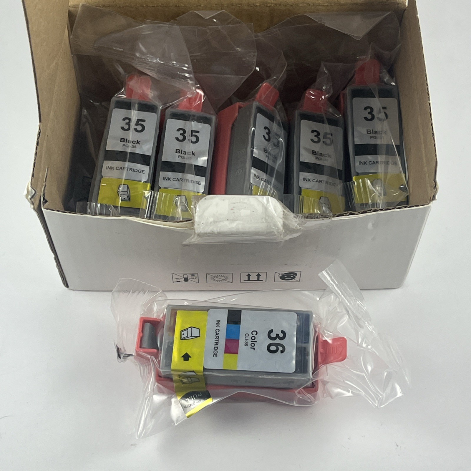 ZiPrint Lot of 6 Ink Cartridges - 5x PGI-35 Black & 1x CLI-36 Color for Canon