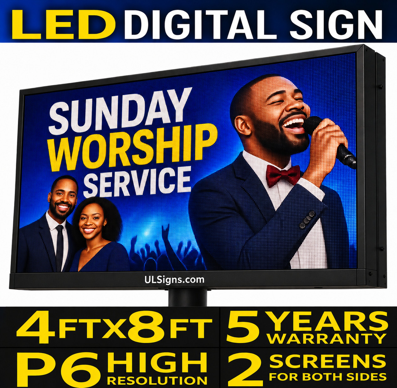 4' x 8' P6 HD Double-Sided Outdoor LED Digital Billboard Advertising Display