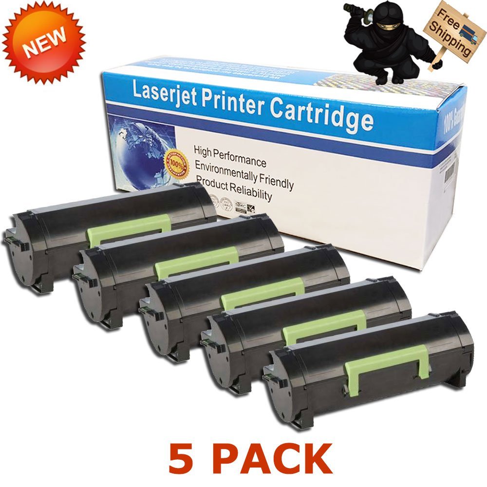 5 PK Black Toner for Lexmark 50F1U00 MS510dn MS610dn MS610de MS610dtn MS610dte
