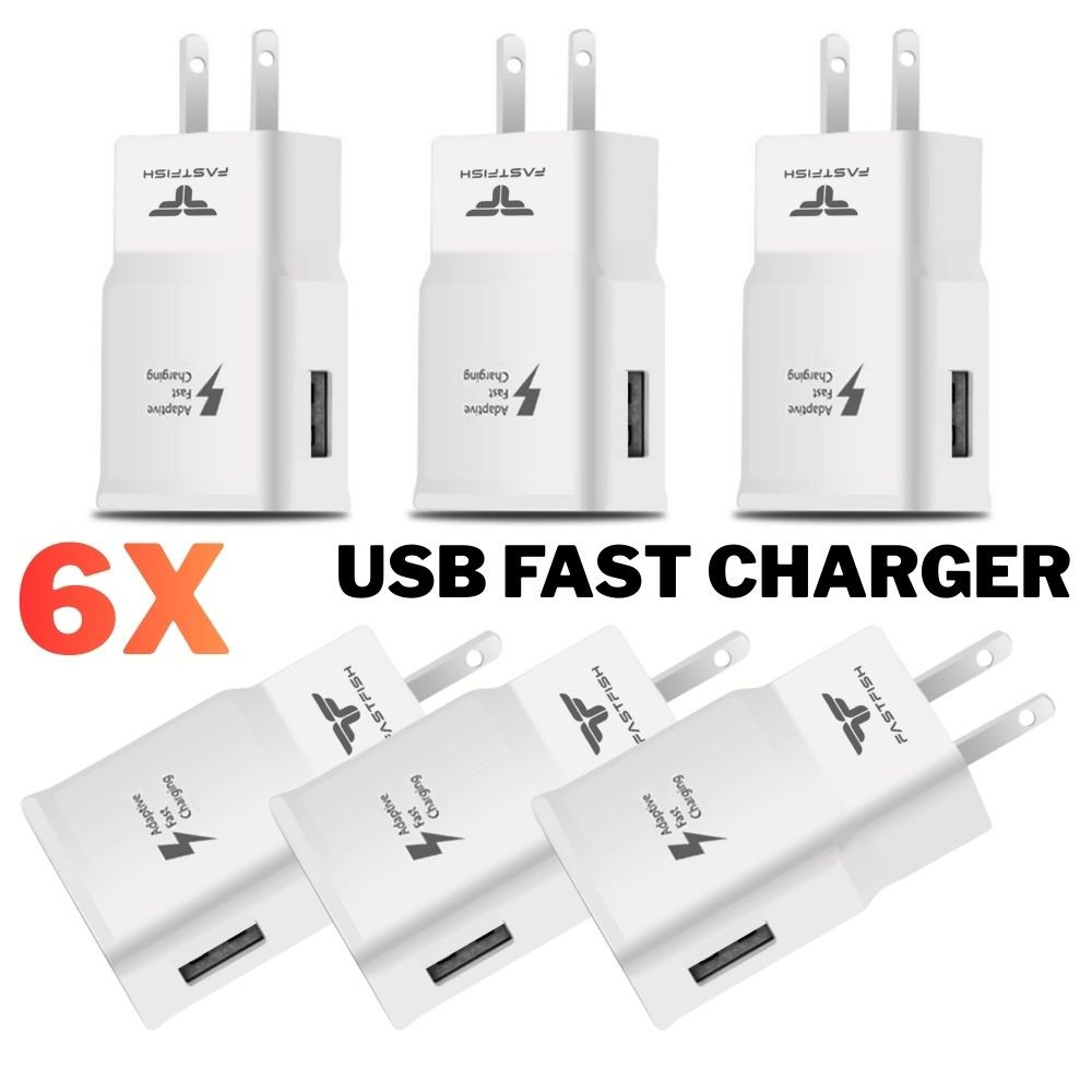 6Pcs For Samsung S25 S24 S23 S22 S21 Fast Charger Plug USB Power Adapter Block 