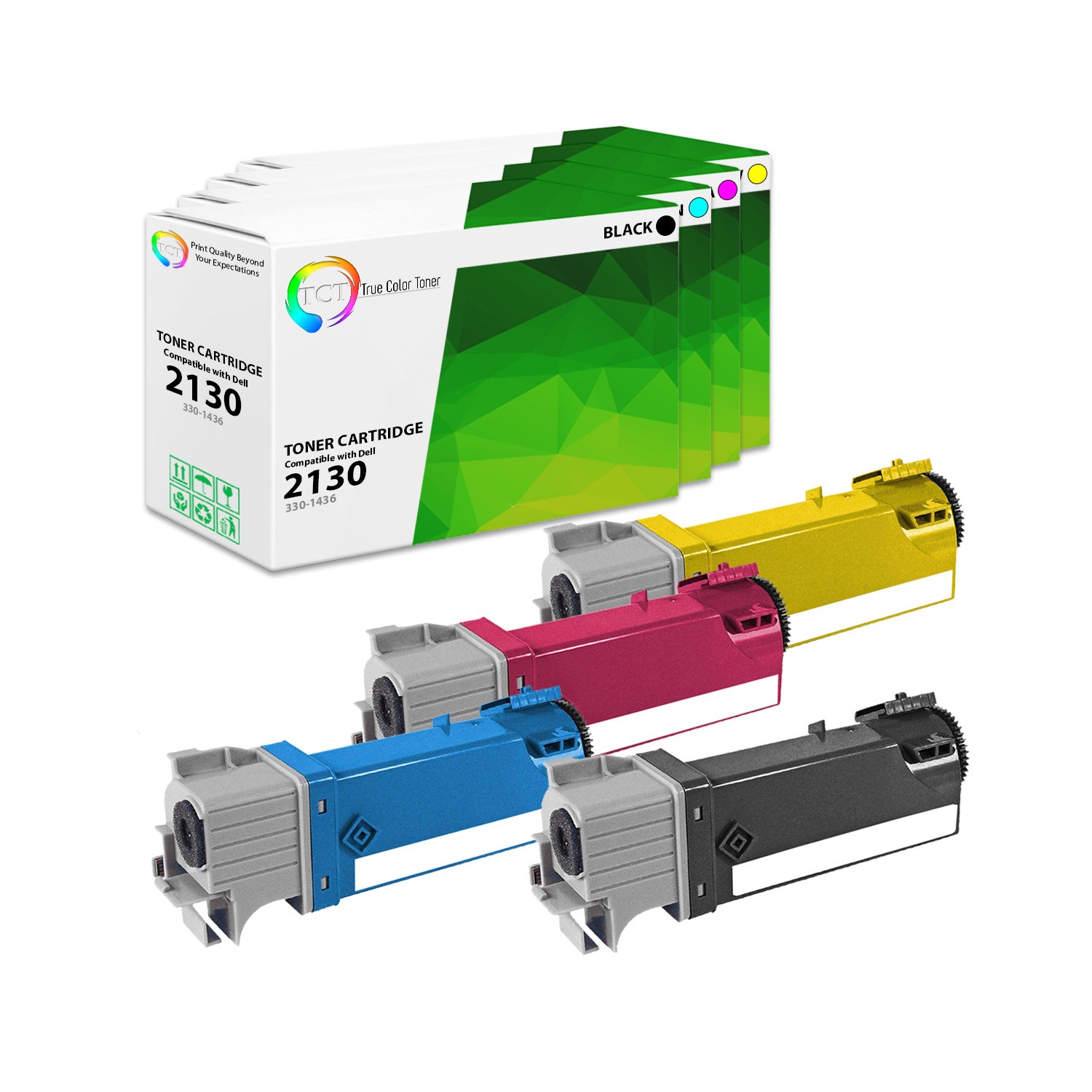 TCT 4PK 2130 Color Laser Toner Cartridge Set For Dell 2130cn 2135cn 2130 2135