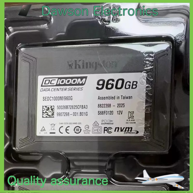 Kingston DC1000M 960GB 2.5" PCIE NVMe SSD Drive P/N: SEDC1000M/960G Tested
