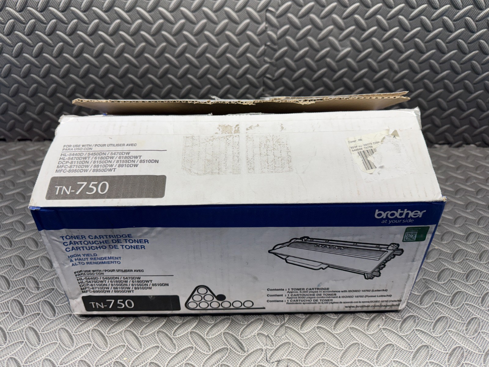 Genuine Brother TN-750 High Yield Black Toner Cartridge HL-5440D/5450DN/5470DW