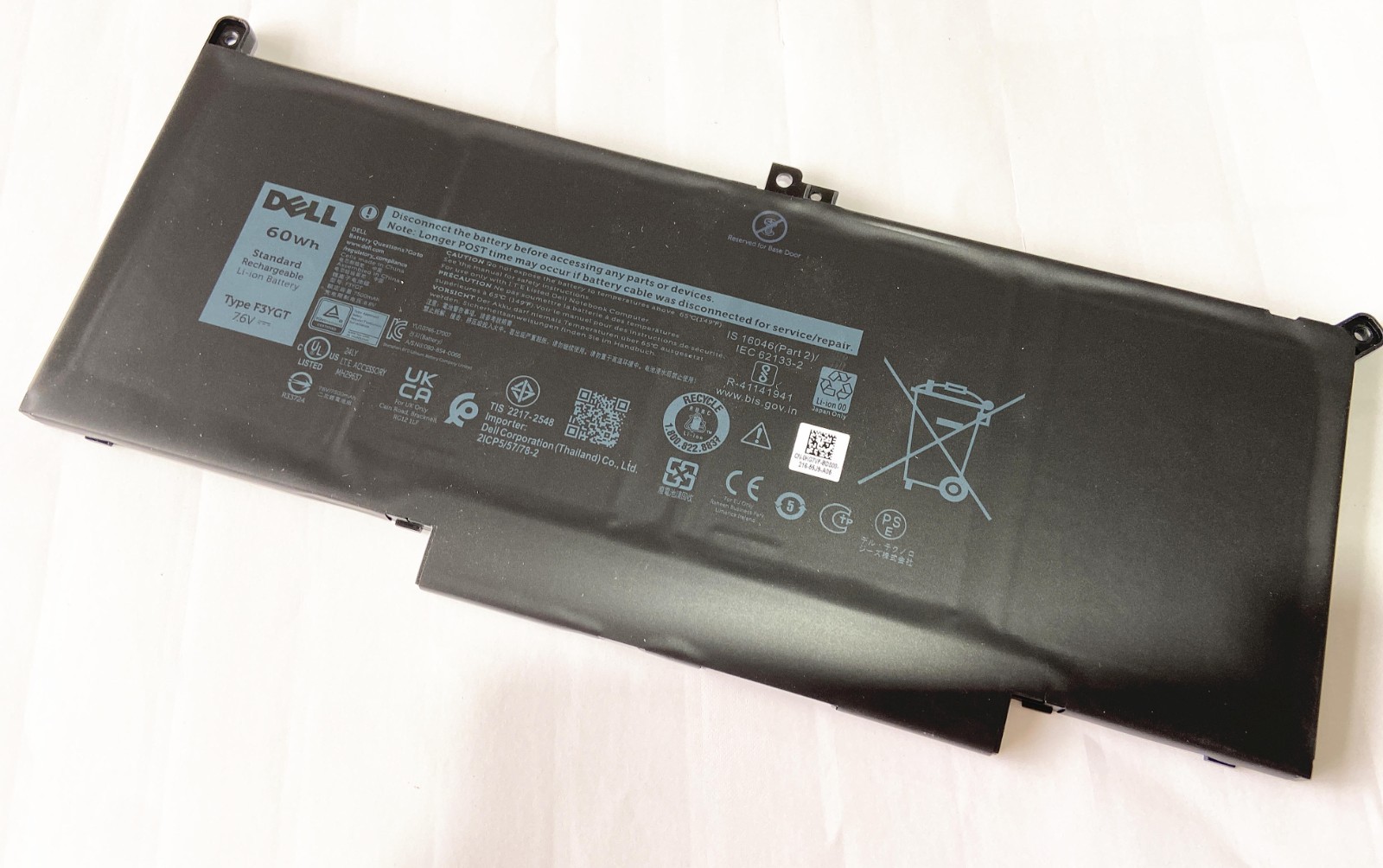 Genuine F3YGT Battery For Latitude12/13/14 DM3WC 0DM3WC 2X39G 7280 7290 7380