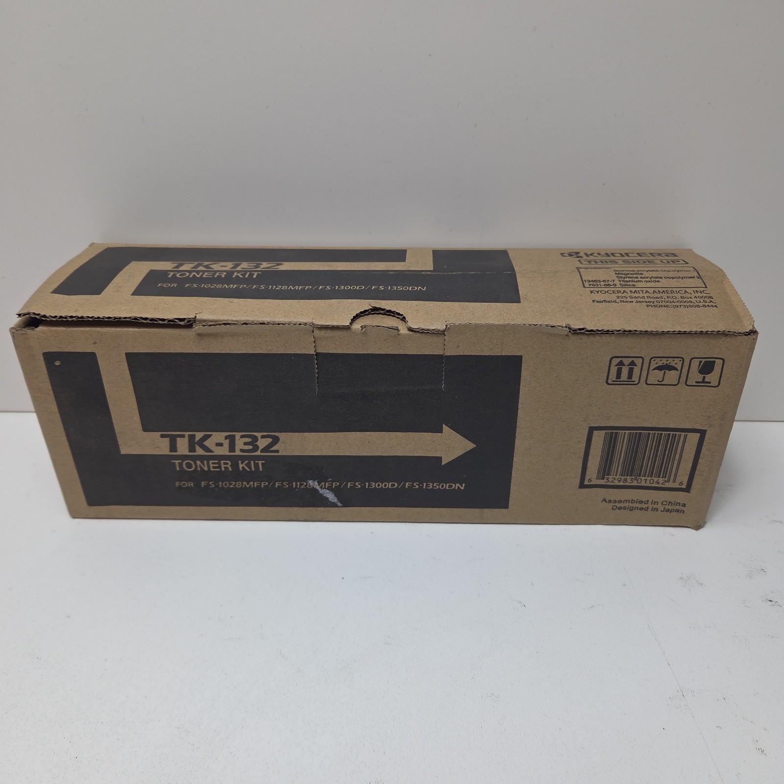 NEW GENUINE - KYOCERA TK-132 BLACK TONER KIT - 1T02HS0US0 - SEALED CONTENTS