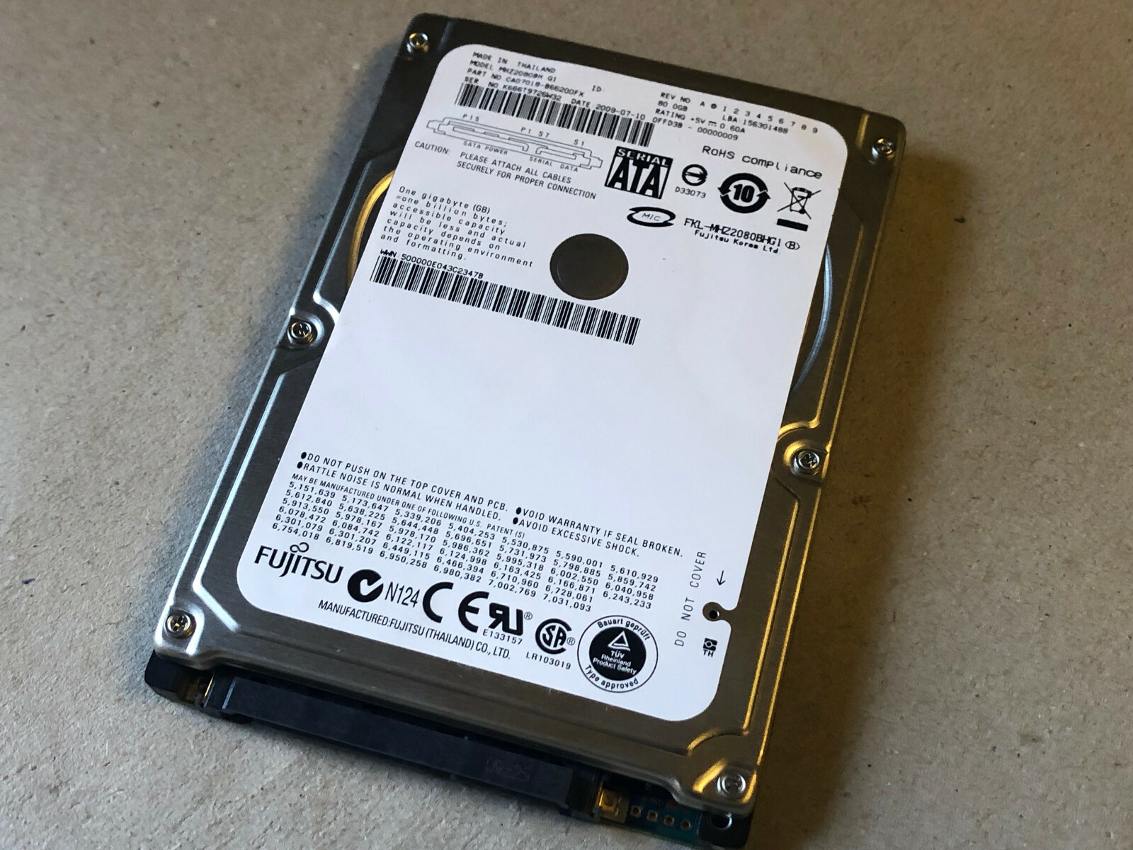 Xerox Workcentre 7435 Hard Disk Fujitsu MHZ2080BH G1 CA07018-B66200FX 