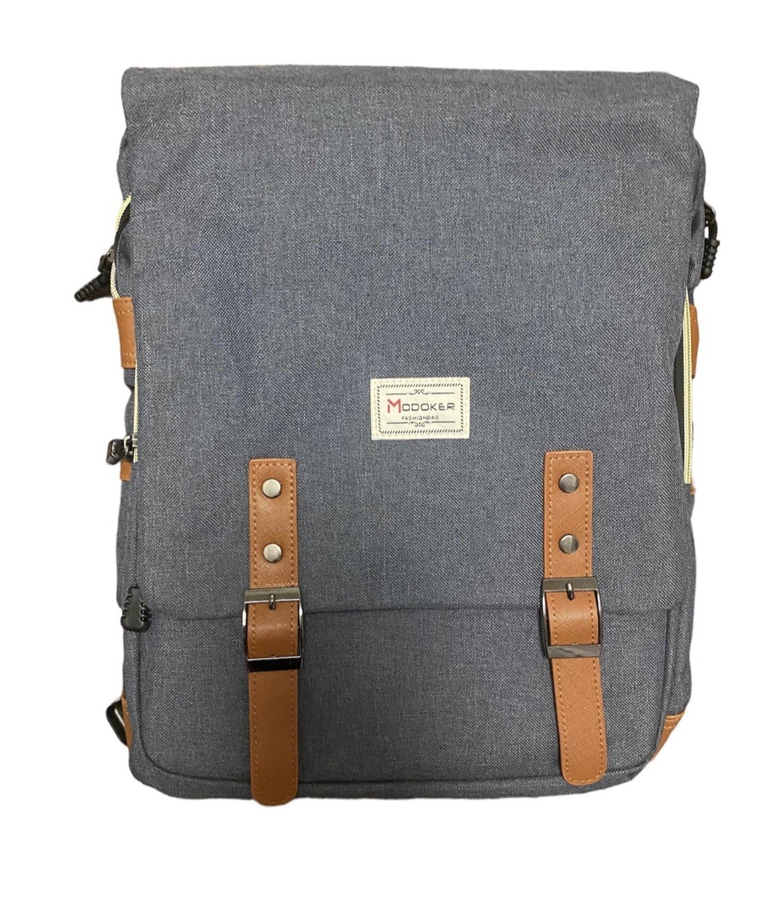 Modoker Fashion Bag Gray Laptop Travel Backpack with USB Charging Port NWT