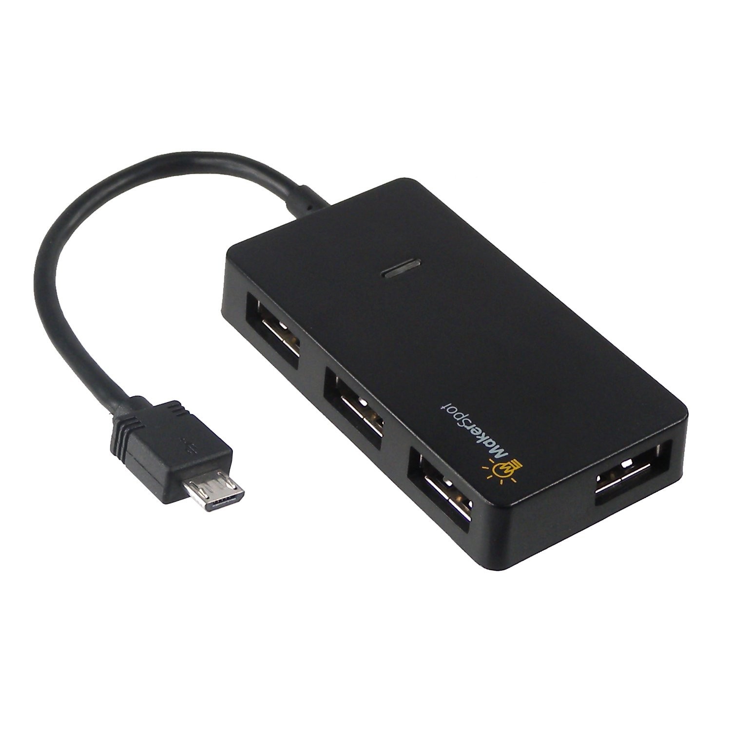 Micro USB OTG Hub for Raspberry Pi Zero 4 Port High Speed Sync Silver, Black