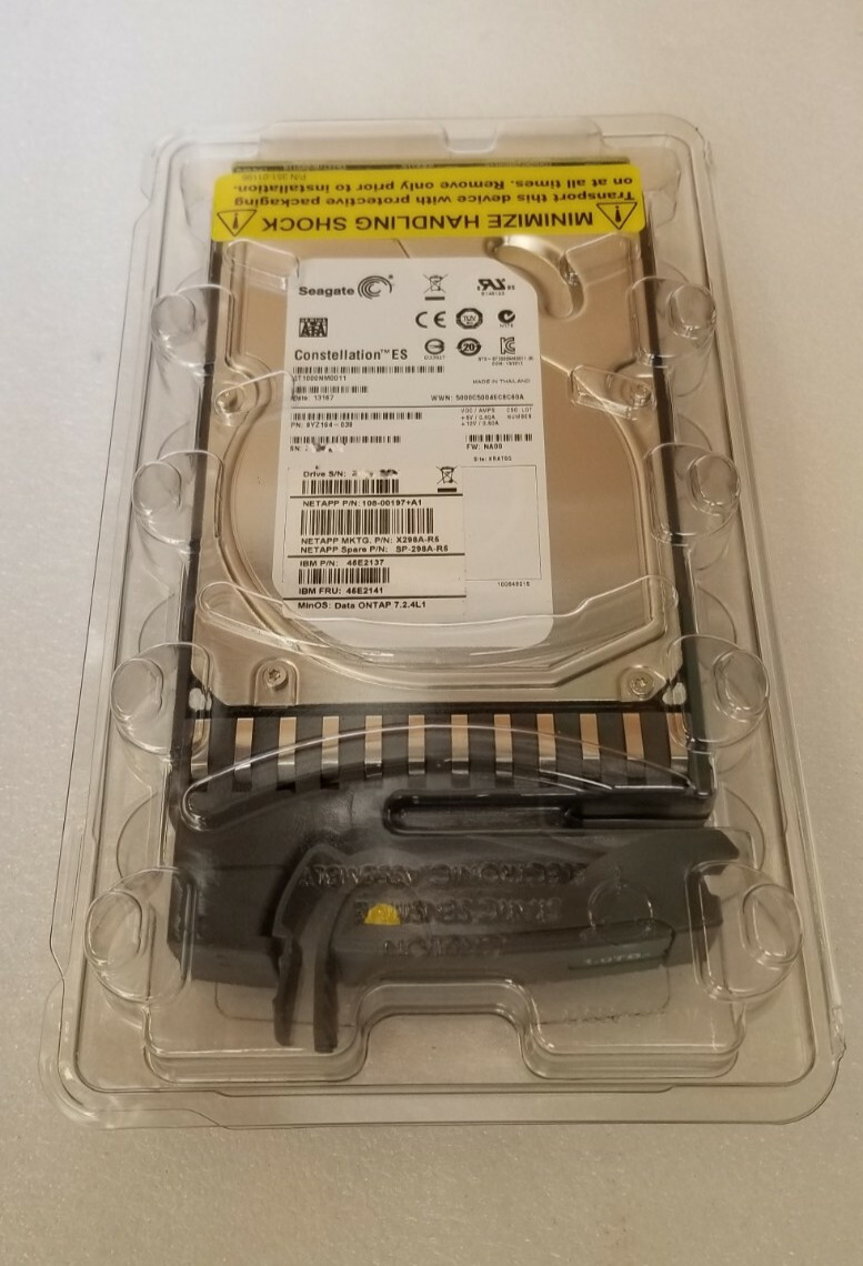 NEW Netapp X298A-R5 1TB 7.2K Hard Disk Drive Zero-ed FAS2020 FAS2040 FAS2050 