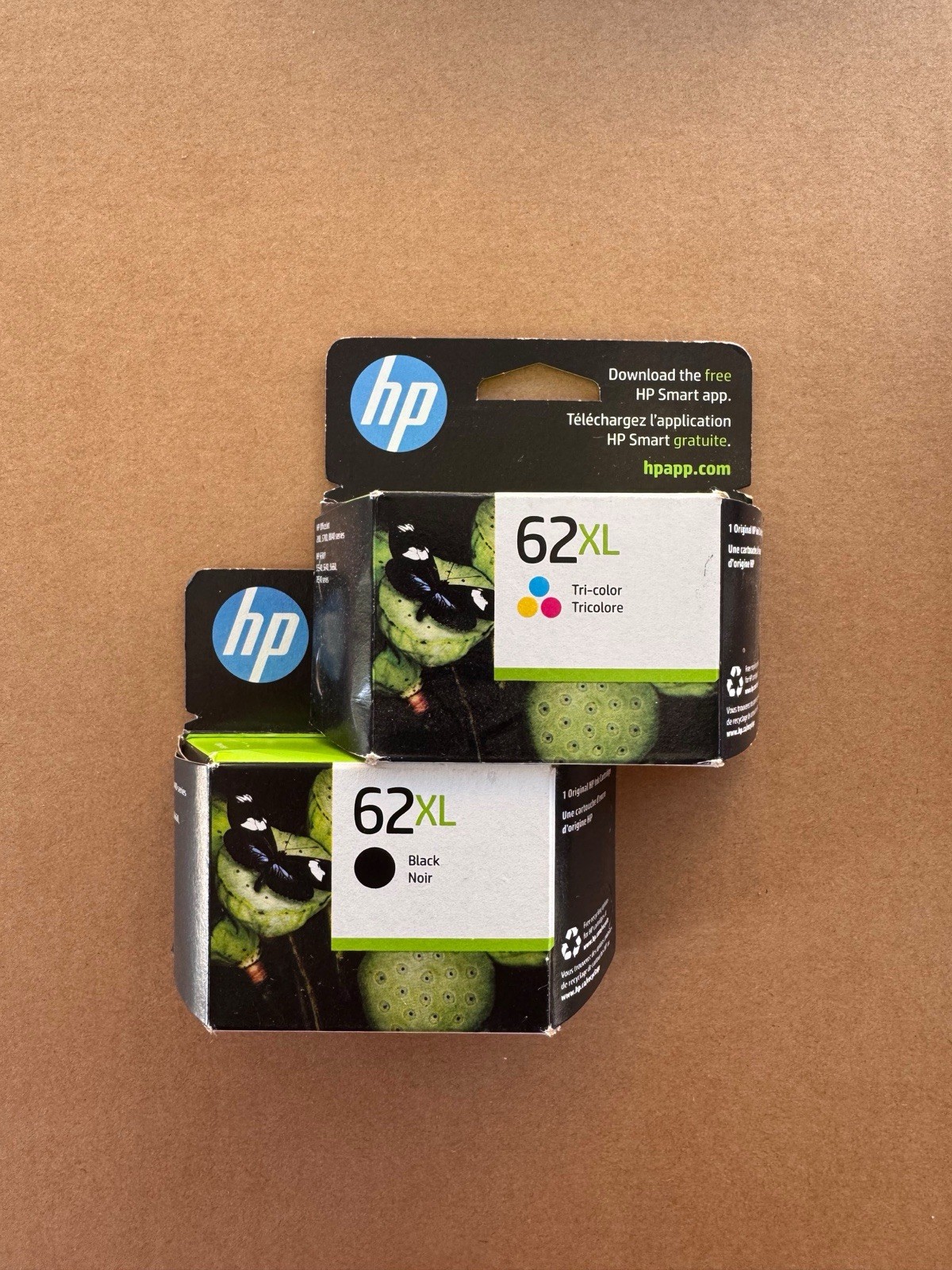 HP 62XL Black & 62 Tri-Color Combo Pack Ink Cartridges 2025-2026