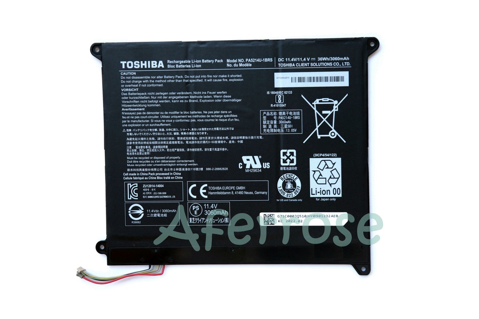 New Genuine PA5214U-1BRS Battery For Toshiba Portege WT20-B Z20T-B G71C000JQ110