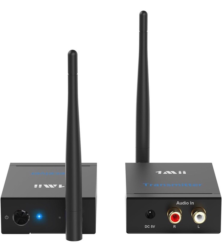1Mii 2.4Ghz (1 TX + 1 RX) Wireless Audio Transmitter Receiver for TV, 320ft