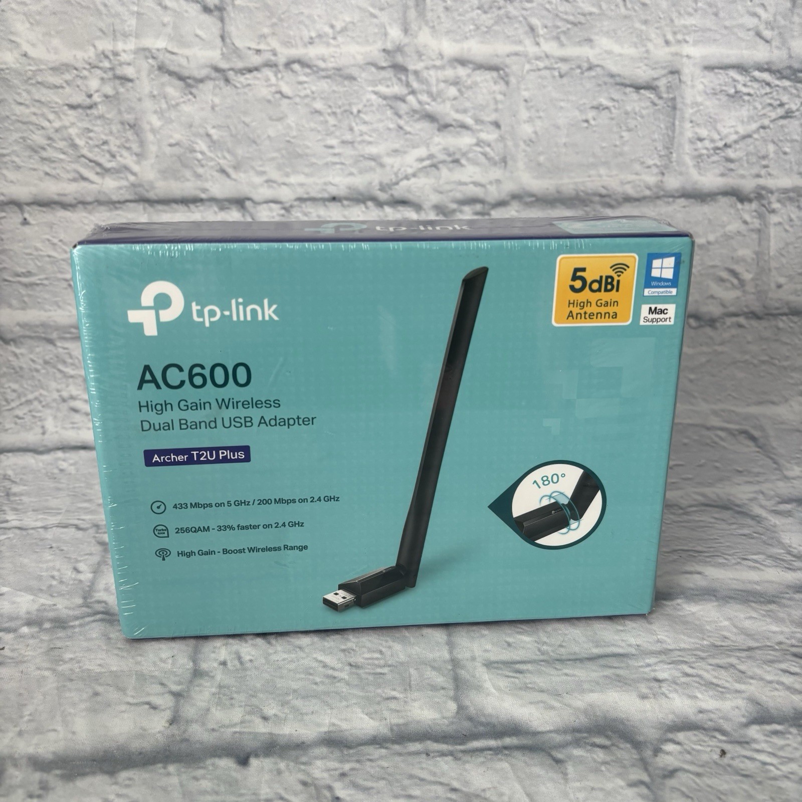 TP-Link AC600 Archer T2U Plus High Gain Wireless Dual-Band USB New Sealed