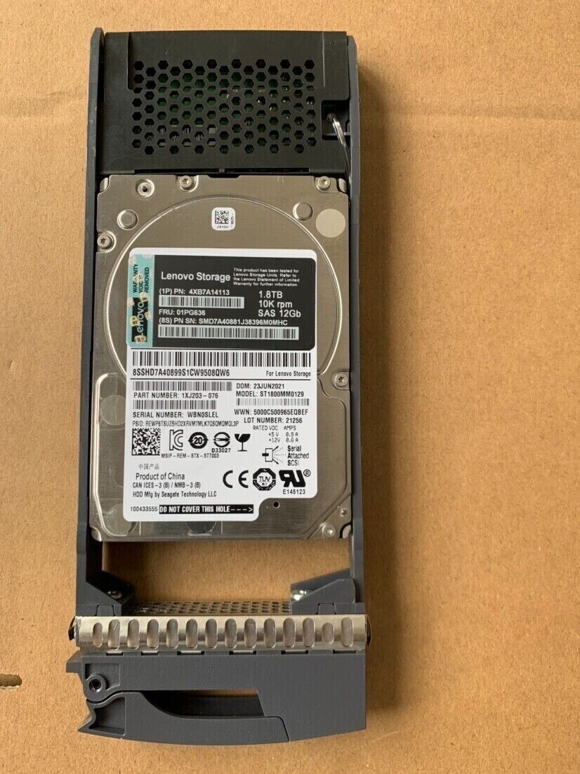 NEW FOR Lenovo 01PG636 4XB7A14113 1.8TB SAS 10K 12Gb/s SAS 2.5" Hard Drive HDD