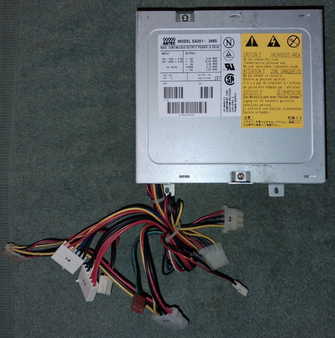 *Vintage* Astec SA201-3485 201-Watt AT Switching Power Supply *FREE SHIPPING*